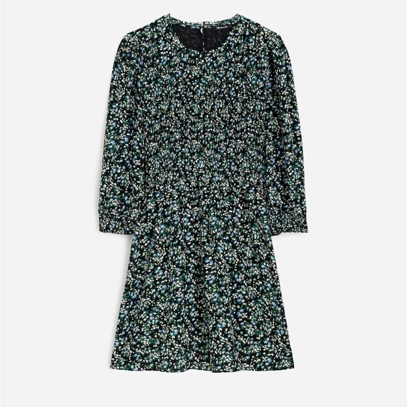 Madewell Smocked Mini Dress in Floral meadow Ditsy Black - Picture 5 of 6